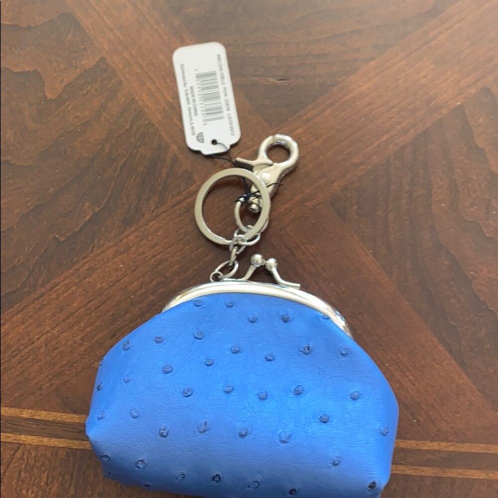 NEW Metropolitan Faux Ostrich blue Change Purse